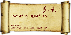 Jovián Agnéta névjegykártya